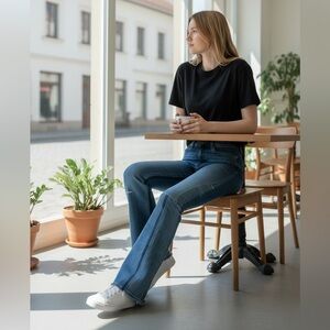 NWOT Scotch & Soda Patchwork Blue Flare Jeans *super rare*